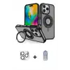 ieg™ iPhone 16 Pro Max Kılıf Nova Minimal Serisi - Siyah Joko Magic 5D Cam + Pers Alüminyum Kamera Lens - GS