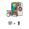 ieg™ iPhone 16 Pro Max Kılıf Nova Minimal Serisi - Siyah Joko Magic 5D Hayalet Cam + Pers Alüminyum Kamera Lens - GI