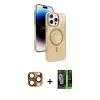 ieg™ iPhone 16 Pro Max Kılıf Nova Modern Prime - Şeffaf 360 Full Body Arka Koruyucu + Pers Alüminyum Kamera Lens - CLTM