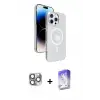 ieg™ iPhone 16 Pro Max Kılıf Nova Modern Prime - Siyah Bilvis 5in1 3D Magic Cam Ekran Koruyucu + Pers Alüminyum Kamera Lens - GI