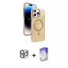 ieg™ iPhone 16 Pro Max Kılıf Nova Modern Prime - Siyah Bilvis 5in1 3D Magic Cam Ekran Koruyucu + Pers Alüminyum Kamera Lens - GI