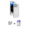 ieg™ iPhone 16 Pro Max Kılıf Nova Modern Prime - Siyah Bilvis 5in1 3D Magic Cam Ekran Koruyucu + Pers Alüminyum Kamera Lens - GS