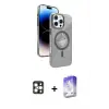 ieg™ iPhone 16 Pro Max Kılıf Nova Modern Prime - Siyah Bilvis 5in1 3D Magic Cam Ekran Koruyucu + PVD Metal Kamera Lens - GD