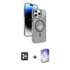ieg™ iPhone 16 Pro Max Kılıf Nova Modern Prime - Siyah Bilvis 5in1 3D Magic Cam Ekran Koruyucu + PVD Metal Kamera Lens - SH