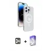 ieg™ iPhone 16 Pro Max Kılıf Nova Modern Prime - Siyah Bilvis 5in1 3D Magic Cam Ekran Koruyucu + PVD Metal Kamera Lens - GD