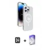 ieg™ iPhone 16 Pro Max Kılıf Nova Modern Prime - Siyah Bilvis 5in1 3D Magic Cam Ekran Koruyucu + PVD Metal Kamera Lens - SH