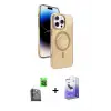 ieg™ iPhone 16 Pro Max Kılıf Nova Modern Prime - Siyah Bilvis 5in1 5D Magic Hayalet Cam Ekran Koruyucu + Raze Metal Kamera Lens - SH