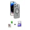 ieg™ iPhone 16 Pro Max Kılıf Nova Modern Prime - Siyah Bilvis 5in1 5D Magic Hayalet Cam Ekran Koruyucu + Raze Metal Kamera Lens - NLGY