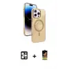 ieg™ iPhone 16 Pro Max Kılıf Nova Modern Prime - Siyah Buffer Cam Ekran Koruyucu + PVD Metal Kamera Lens - GD