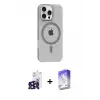 ieg™ iPhone 16 Pro Max Kılıf Pusula Form Özel Seri - Siyah Bilvis 5in1 3D Magic Cam Ekran Koruyucu + Bilvis Titan Kamera Lens - SH