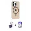 ieg™ iPhone 16 Pro Max Kılıf Pusula Form Özel Seri - Siyah Bilvis 5in1 3D Magic Cam Ekran Koruyucu + Bilvis Titan Kamera Lens - SH