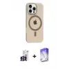 ieg™ iPhone 16 Pro Max Kılıf Pusula Form Özel Seri - Siyah Bilvis 5in1 3D Magic Cam Ekran Koruyucu + Bilvis Titan Kamera Lens - TMGI