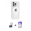 ieg™ iPhone 16 Pro Max Kılıf Pusula Form Özel Seri - Siyah Bilvis 5in1 3D Magic Cam Ekran Koruyucu + Bilvis Titan Kamera Lens - TMGI