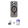 ieg™ iPhone 16 Pro Max Kılıf Pusula Form Özel Seri - Siyah Bilvis 5in1 3D Magic Cam Ekran Koruyucu + Bilvis Titan Kamera Lens - TMGI