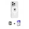 ieg™ iPhone 16 Pro Max Kılıf Pusula Form Özel Seri - Siyah Bilvis 5in1 3D Magic Cam Ekran Koruyucu + PVD Metal Kamera Lens - GD