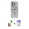 ieg™ iPhone 16 Pro Max Kılıf Pusula Form Özel Seri - Siyah Bilvis 5in1 3D Magic Cam Ekran Koruyucu + Raze Metal Kamera Lens - CLTM