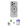 ieg™ iPhone 16 Pro Max Kılıf Pusula Form Özel Seri - Siyah Bilvis 5in1 3D Magic Cam Ekran Koruyucu + Raze Metal Kamera Lens - NLGY