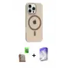 ieg™ iPhone 16 Pro Max Kılıf Pusula Form Özel Seri - Siyah Bilvis 5in1 3D Magic Cam Ekran Koruyucu + Raze Metal Kamera Lens - CLTM
