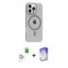 ieg™ iPhone 16 Pro Max Kılıf Pusula Form Özel Seri - Siyah Bilvis 5in1 3D Magic Cam Ekran Koruyucu + Raze Metal Kamera Lens - BZ