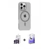 ieg™ iPhone 16 Pro Max Kılıf Pusula Form Özel Seri - Siyah Bilvis 5in1 5D Magic Hayalet Cam Ekran Koruyucu + Bilvis Titan Kamera Lens - GS