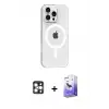 ieg™ iPhone 16 Pro Max Kılıf Pusula Form Özel Seri - Siyah Bilvis 5in1 5D Magic Hayalet Cam Ekran Koruyucu + PVD Metal Kamera Lens - GD