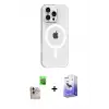 ieg™ iPhone 16 Pro Max Kılıf Pusula Form Özel Seri - Siyah Bilvis 5in1 5D Magic Hayalet Cam Ekran Koruyucu + Raze Metal Kamera Lens - NLGY
