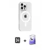 ieg™ iPhone 16 Pro Max Kılıf Pusula Form Özel Seri - Siyah Bilvis 5in1 5D Magic Hayalet Cam Ekran Koruyucu + PVD Metal Kamera Lens - SH