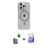 ieg™ iPhone 16 Pro Max Kılıf Pusula Form Özel Seri - Siyah Bilvis 5in1 5D Magic Hayalet Cam Ekran Koruyucu + Raze Metal Kamera Lens - SH