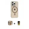 ieg™ iPhone 16 Pro Max Kılıf Pusula Form Özel Seri - Siyah Buffer Cam Ekran Koruyucu + Pers Alüminyum Kamera Lens - CLTM