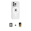 ieg™ iPhone 16 Pro Max Kılıf Pusula Form Özel Seri - Siyah Buffer Cam Ekran Koruyucu + PVD Metal Kamera Lens - GD