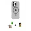 ieg™ iPhone 16 Pro Max Kılıf Pusula Form Özel Seri - Siyah Buffer Cam Ekran Koruyucu + Raze Metal Kamera Lens - CLTM