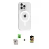 ieg™ iPhone 16 Pro Max Kılıf Pusula Form Özel Seri - Siyah Buffer Cam Ekran Koruyucu + Raze Metal Kamera Lens - NLGY
