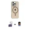 ieg™ iPhone 16 Pro Max Kılıf Pusula Form Özel Seri - Siyah Buffer Hayalet Cam Ekran Koruyucu + Bilvis Titan Kamera Lens - SH
