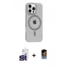ieg™ iPhone 16 Pro Max Kılıf Pusula Form Özel Seri - Siyah Buffer Hayalet Cam Ekran Koruyucu + Bilvis Titan Kamera Lens - SH