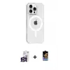 ieg™ iPhone 16 Pro Max Kılıf Pusula Form Özel Seri - Siyah Buffer Hayalet Cam Ekran Koruyucu + Bilvis Titan Kamera Lens - TMGI