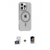 ieg™ iPhone 16 Pro Max Kılıf Pusula Form Özel Seri - Siyah Buffer Hayalet Cam Ekran Koruyucu + Bilvis Titan Kamera Lens - TMGI