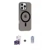 ieg™ iPhone 16 Pro Max Kılıf Pusula Form Özel Seri - Siyah Joko Magic 5D Cam + Bilvis Titan Kamera Lens - SH