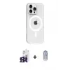 ieg™ iPhone 16 Pro Max Kılıf Pusula Form Özel Seri - Siyah Joko Magic 5D Cam + Bilvis Titan Kamera Lens - SH