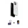ieg™ iPhone 16 Pro Max Kılıf Pusula Form Serisi - Siyah Buffer Hayalet Cam Ekran Koruyucu + Bilvis Titan Kamera Lens - SH