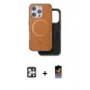 ieg™ iPhone 16 Pro Max Kılıf Pusula Işık Koleksiyonu - Siyah Buffer Hayalet Cam Ekran Koruyucu + PVD Metal Kamera Lens - GS