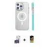 ieg™ iPhone 16 Pro Max Kılıf Pusula Minimal Koleksiyonu - Siyah Buffer Cam Ekran Koruyucu + Bilvis Titan Kamera Lens - TMGI