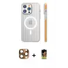 ieg™ iPhone 16 Pro Max Kılıf Pusula Minimal Koleksiyonu - Siyah Buffer Cam Ekran Koruyucu + Pers Alüminyum Kamera Lens - CLTM