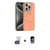 ieg™ iPhone 16 Pro Max Kılıf Siluet Doku Özel Seri - Siyah Buffer Hayalet Cam Ekran Koruyucu + Bilvis Titan Kamera Lens - TMGI