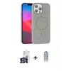ieg™ iPhone 16 Pro Max Kılıf Siluet Doku Özel Seri - Siyah Joko Magic 5D Cam + Bilvis Titan Kamera Lens - GS