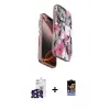 ieg™ iPhone 16 Pro Max Kılıf Siluet Doku - Siyah Buffer Hayalet Cam Ekran Koruyucu + Bilvis Titan Kamera Lens - SH