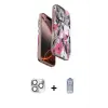 ieg™ iPhone 16 Pro Max Kılıf Siluet Doku - Siyah Joko Magic 5D Cam + Pers Alüminyum Kamera Lens - GS