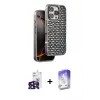ieg™ iPhone 16 Pro Max Kılıf Siluet Form Serisi - Siyah Bilvis 5in1 3D Magic Cam Ekran Koruyucu + Bilvis Titan Kamera Lens - SH