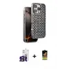ieg™ iPhone 16 Pro Max Kılıf Siluet Form Serisi - Siyah Buffer Cam Ekran Koruyucu + Bilvis Titan Kamera Lens - SH