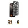 ieg™ iPhone 16 Pro Max Kılıf Siluet Form Serisi - Siyah Buffer Cam Ekran Koruyucu + Pers Alüminyum Kamera Lens - CLTM