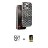 ieg™ iPhone 16 Pro Max Kılıf Siluet Form Serisi - Siyah Buffer Cam Ekran Koruyucu + Pers Alüminyum Kamera Lens - GS